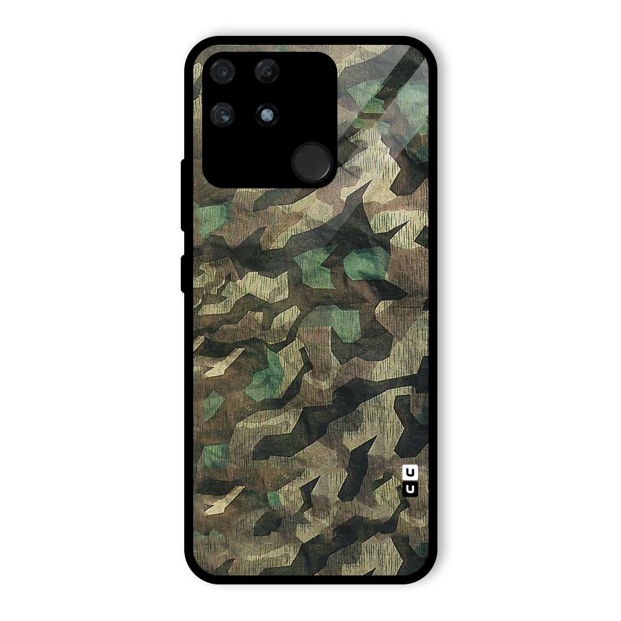 Rugged Army Glass Back Case for Realme Narzo 50A