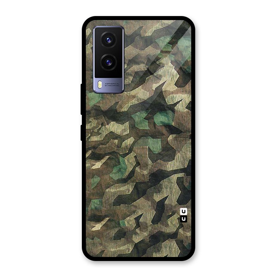 Rugged Army Glass Back Case for Vivo V21e 5G