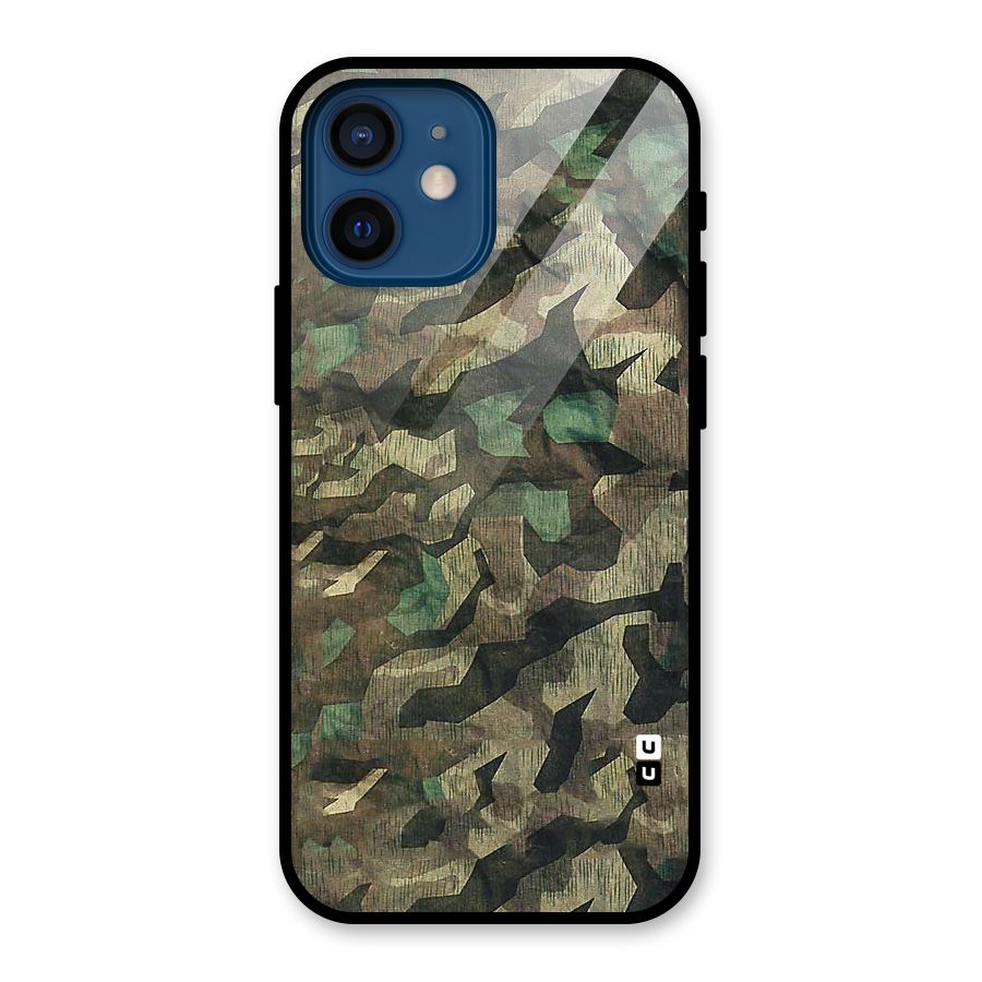 Rugged Army Glass Back Case for iPhone 12 Mini