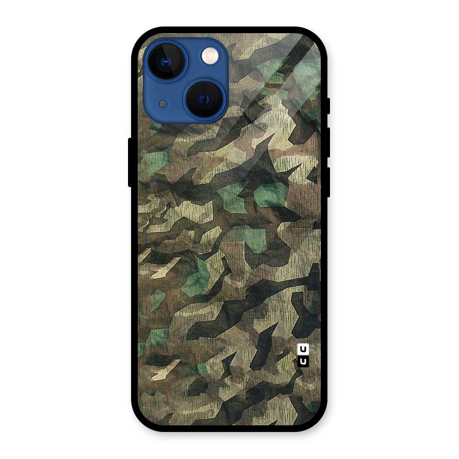 Rugged Army Glass Back Case for iPhone 13 Mini