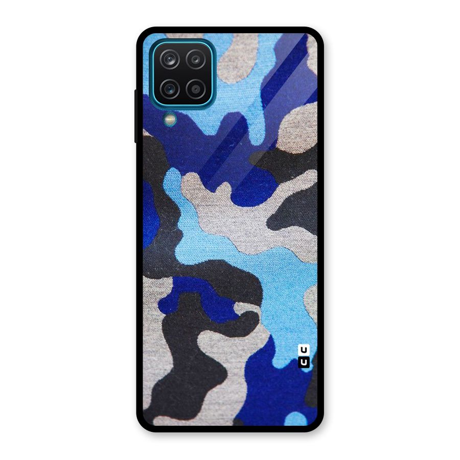 Rugged Camouflage Glass Back Case for Galaxy A12