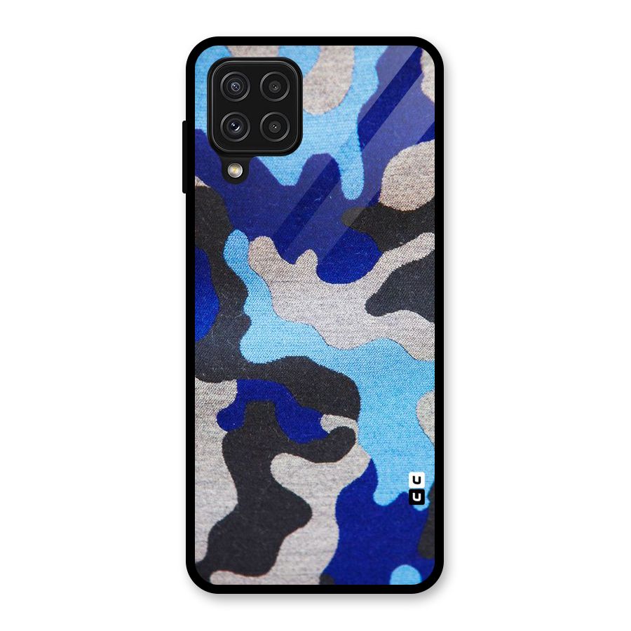 Rugged Camouflage Glass Back Case for Galaxy A22 4G