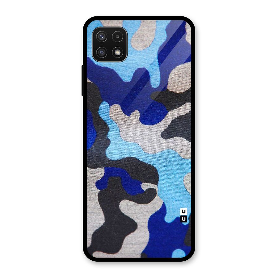 Rugged Camouflage Glass Back Case for Galaxy A22 5G