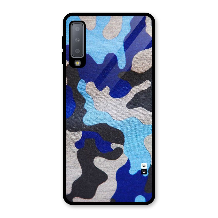 Rugged Camouflage Glass Back Case for Galaxy A7 (2018)