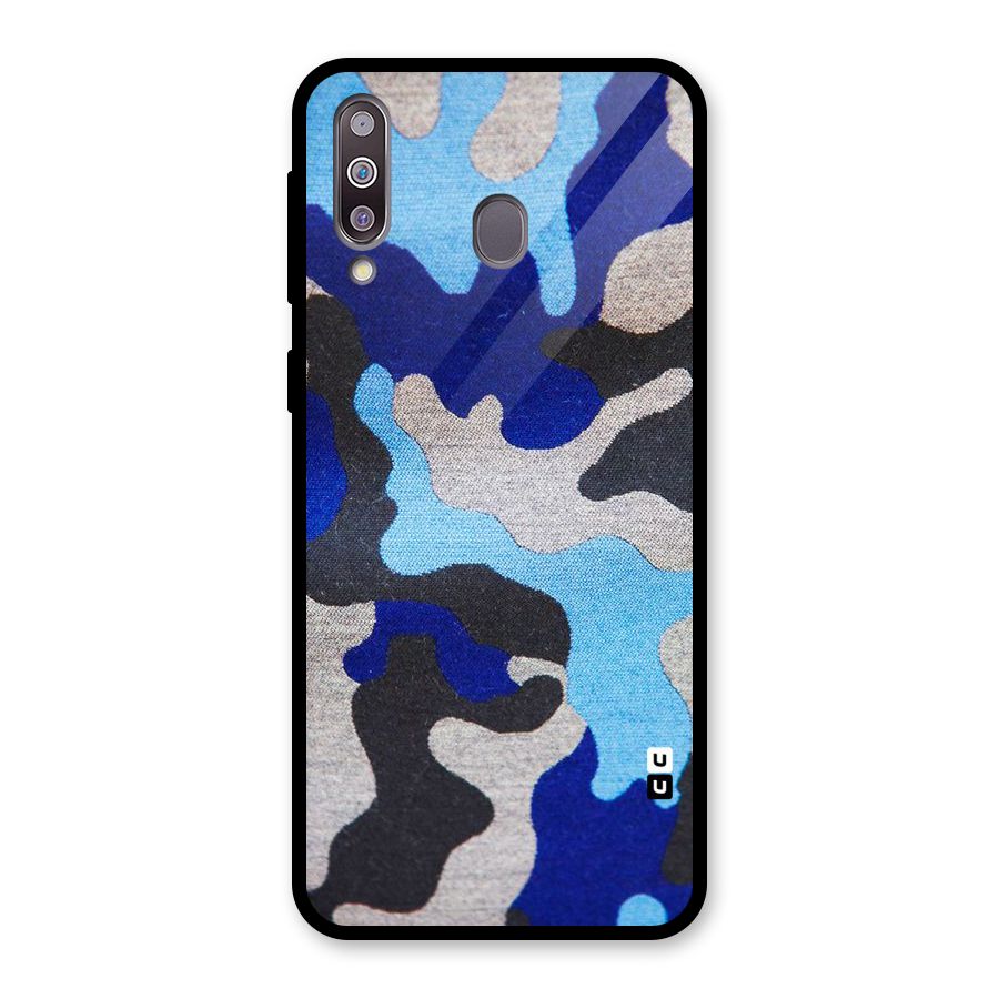 Rugged Camouflage Glass Back Case for Galaxy M30