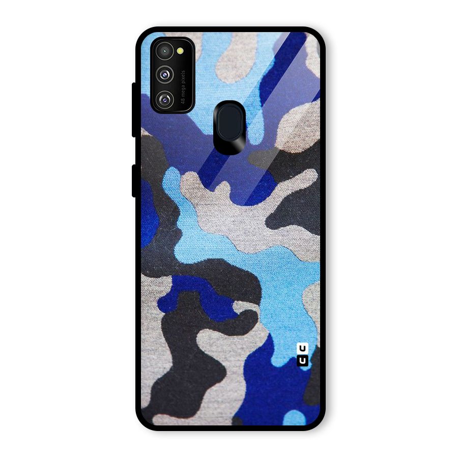 Rugged Camouflage Glass Back Case for Galaxy M30s