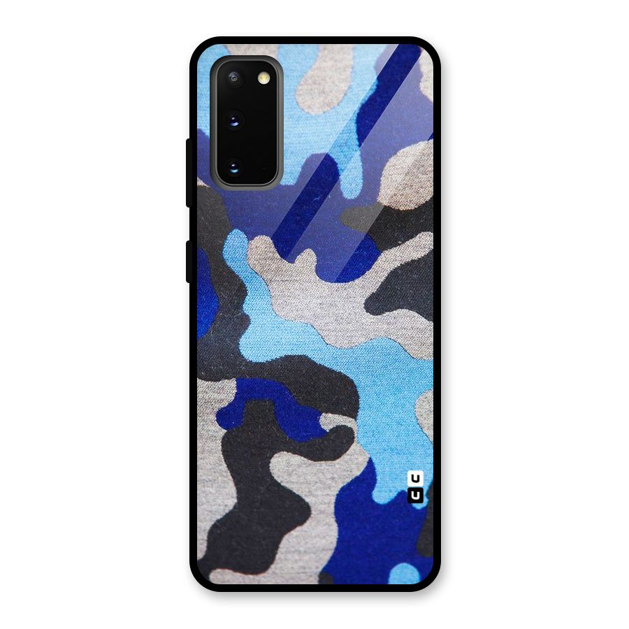 Rugged Camouflage Glass Back Case for Galaxy S20