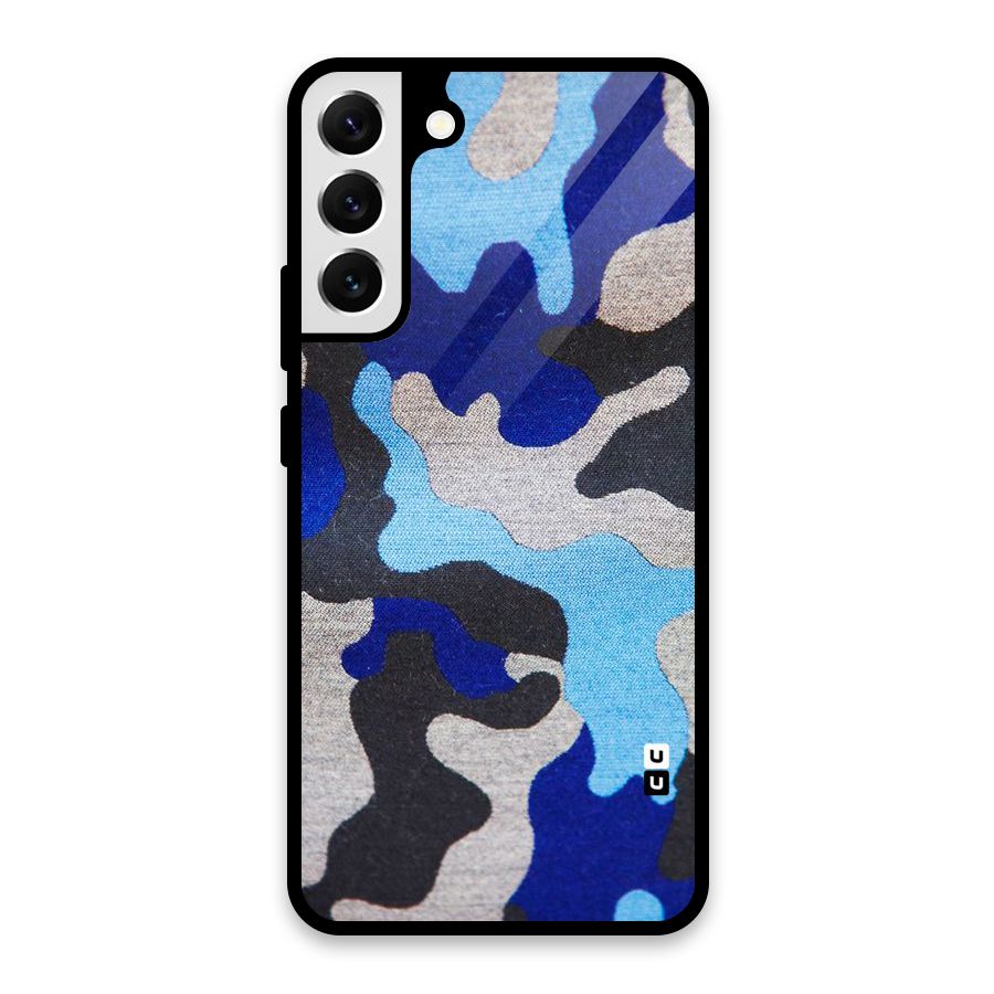 Rugged Camouflage Glass Back Case for Galaxy S22 Plus 5G