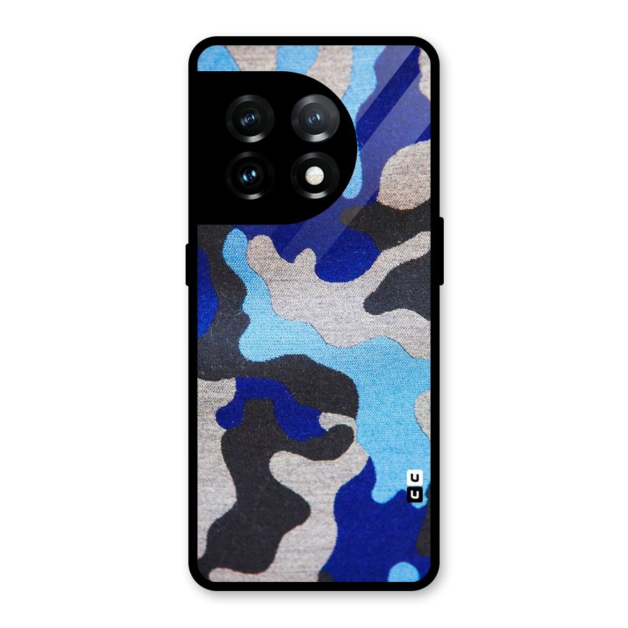 Rugged Camouflage Glass Back Case for OnePlus 11
