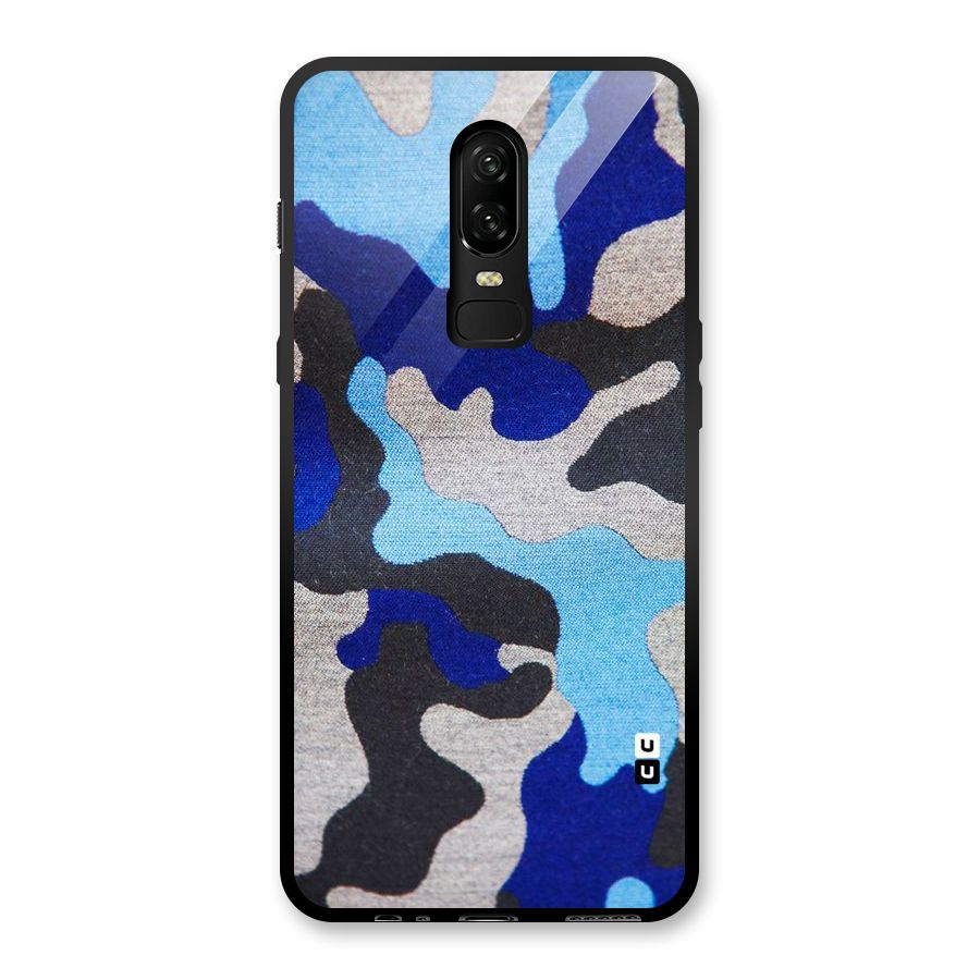 Rugged Camouflage Glass Back Case for OnePlus 6
