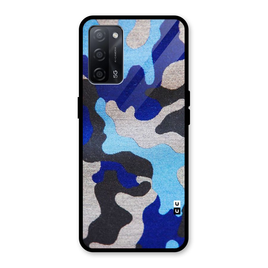 Rugged Camouflage Glass Back Case for Oppo A53s 5G