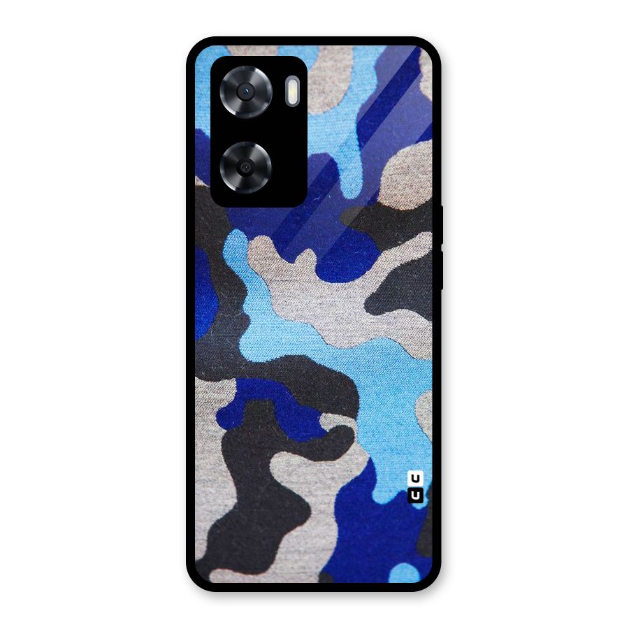 Rugged Camouflage Glass Back Case for Oppo A57 2022