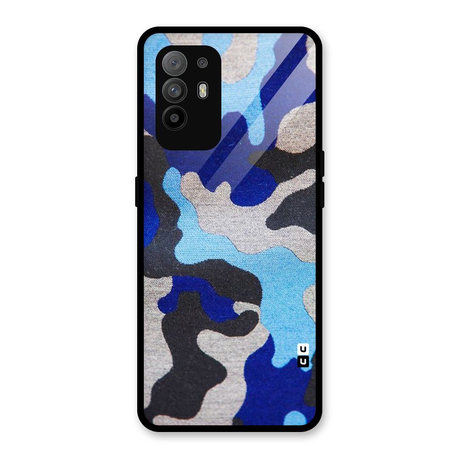 Rugged Camouflage Glass Back Case for Oppo F19 Pro Plus 5G