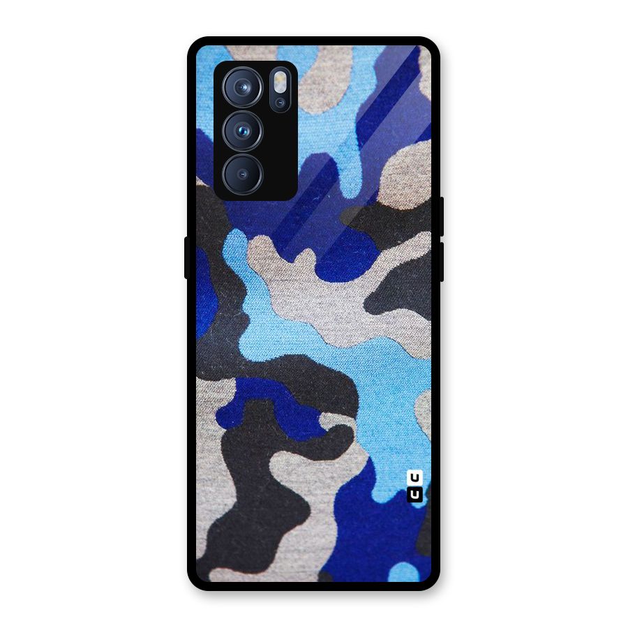 Rugged Camouflage Glass Back Case for Oppo Reno6 Pro 5G