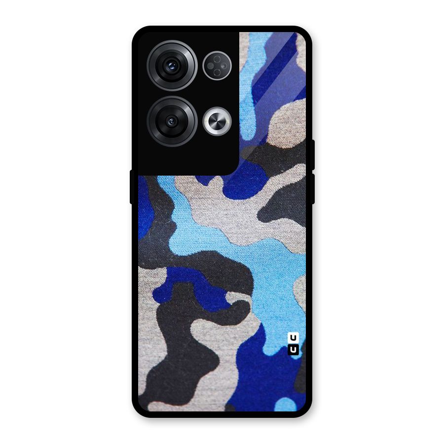 Rugged Camouflage Glass Back Case for Oppo Reno8 Pro 5G