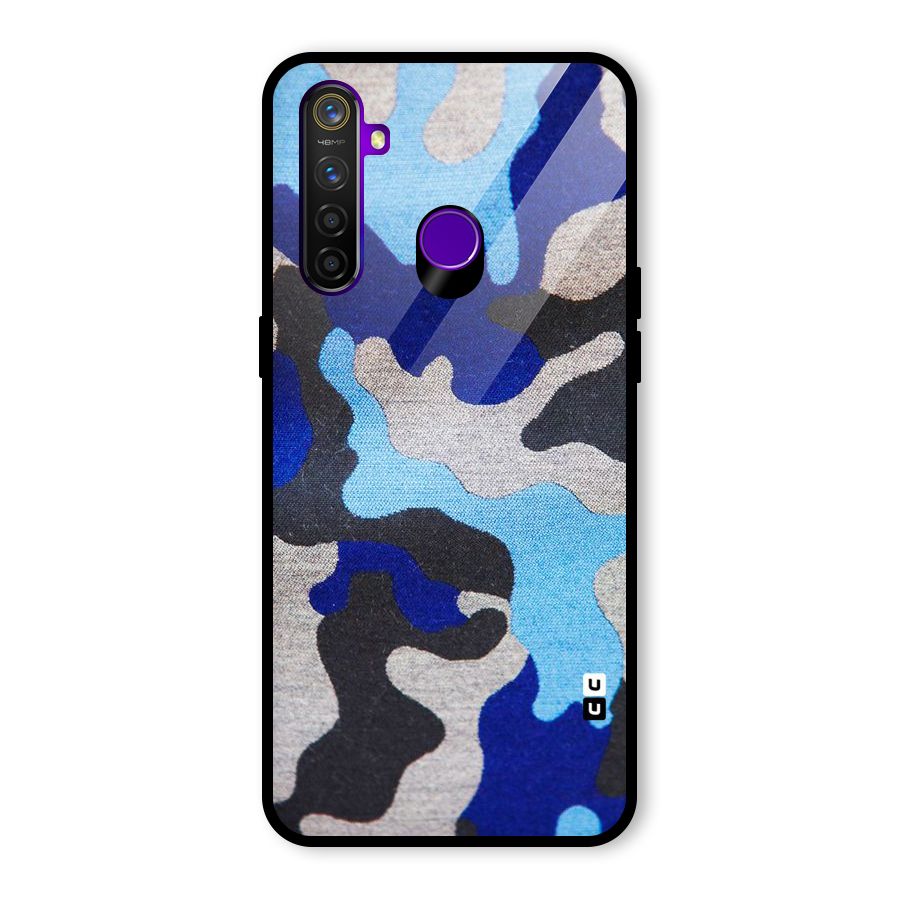 Rugged Camouflage Glass Back Case for Realme 5 Pro