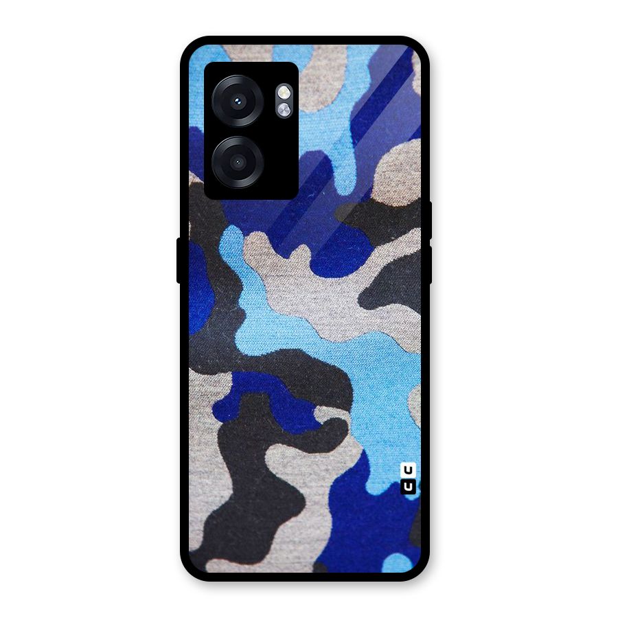 Rugged Camouflage Glass Back Case for Realme Narzo 50 5G
