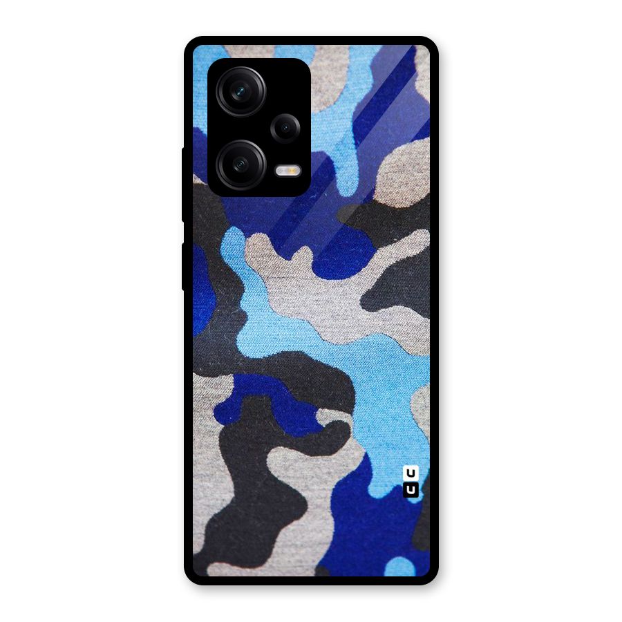 Rugged Camouflage Glass Back Case for Redmi Note 12 Pro