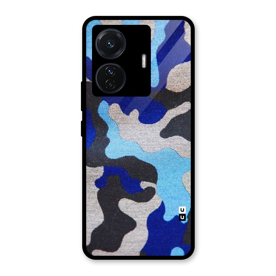 Rugged Camouflage Glass Back Case for Vivo T1 Pro