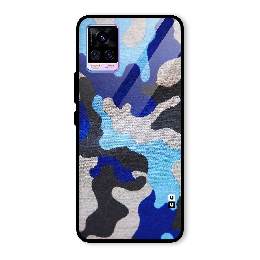 Rugged Camouflage Glass Back Case for Vivo V20 Pro