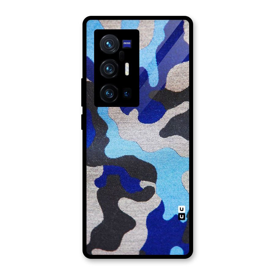 Rugged Camouflage Glass Back Case for Vivo X70 Pro Plus
