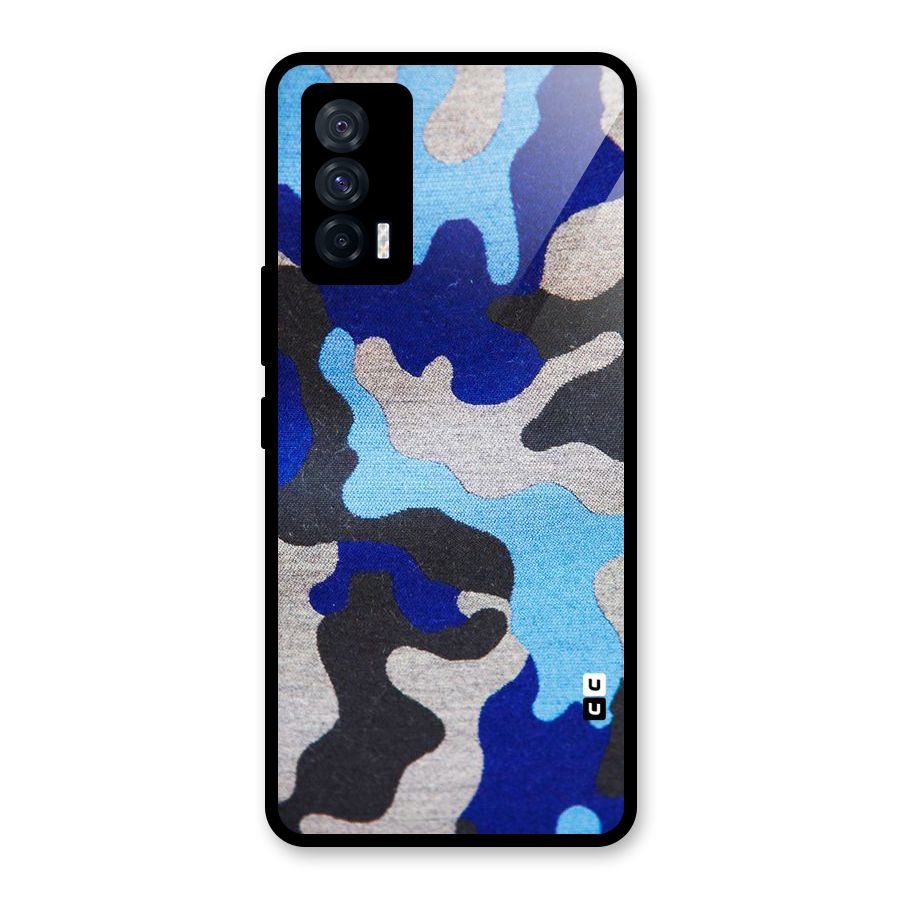 Rugged Camouflage Glass Back Case for Vivo iQOO 7 5G