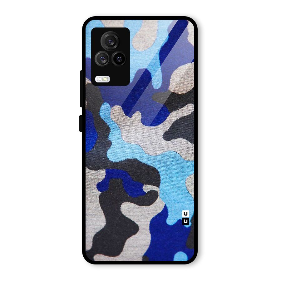 Rugged Camouflage Glass Back Case for Vivo iQOO 7 Legend 5G