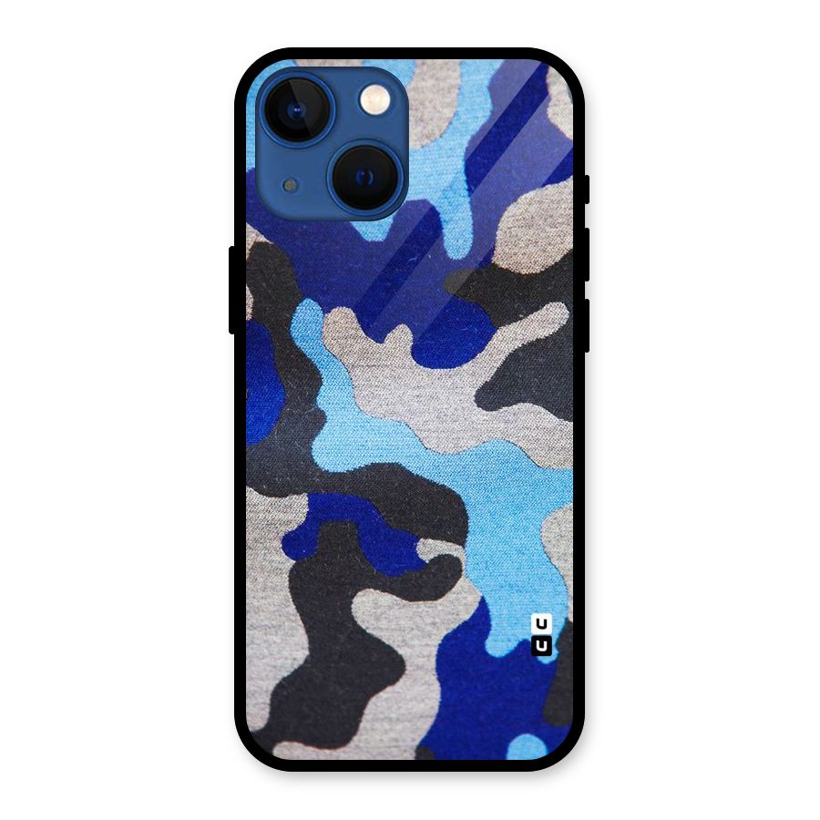 Rugged Camouflage Glass Back Case for iPhone 13 Mini
