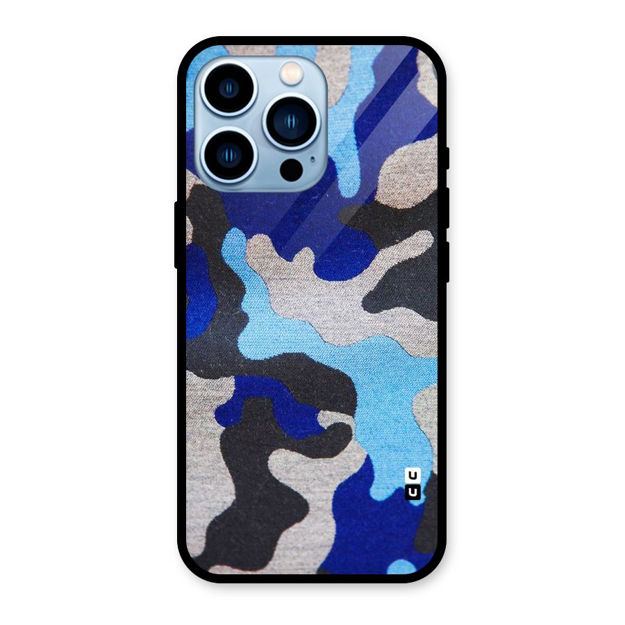 Rugged Camouflage Glass Back Case for iPhone 13 Pro