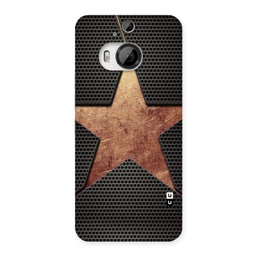 Rugged Gold Star Back Case for HTC One M9 Plus