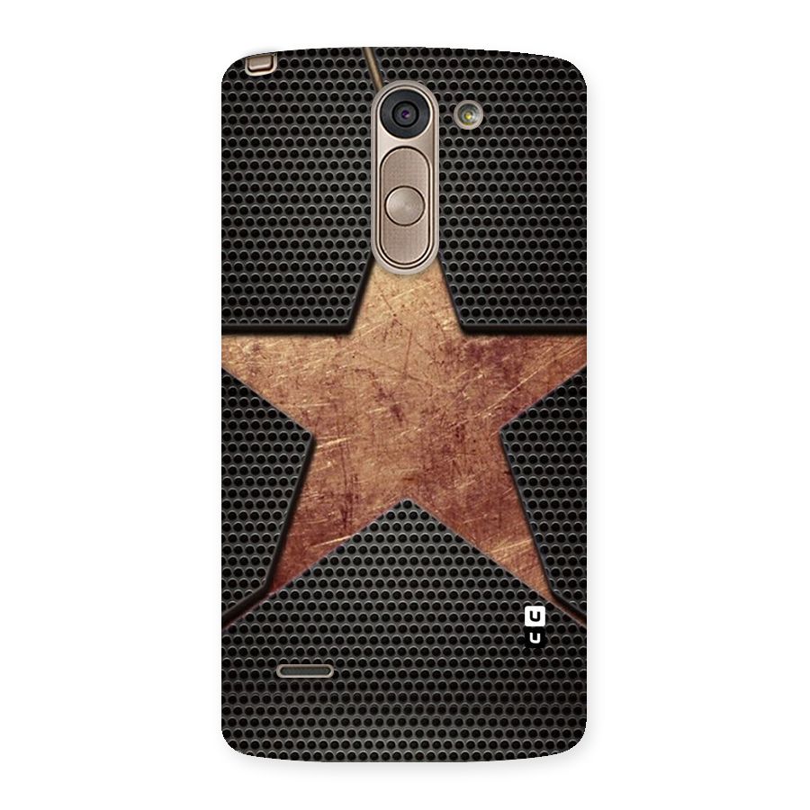 Rugged Gold Star Back Case for LG G3 Stylus