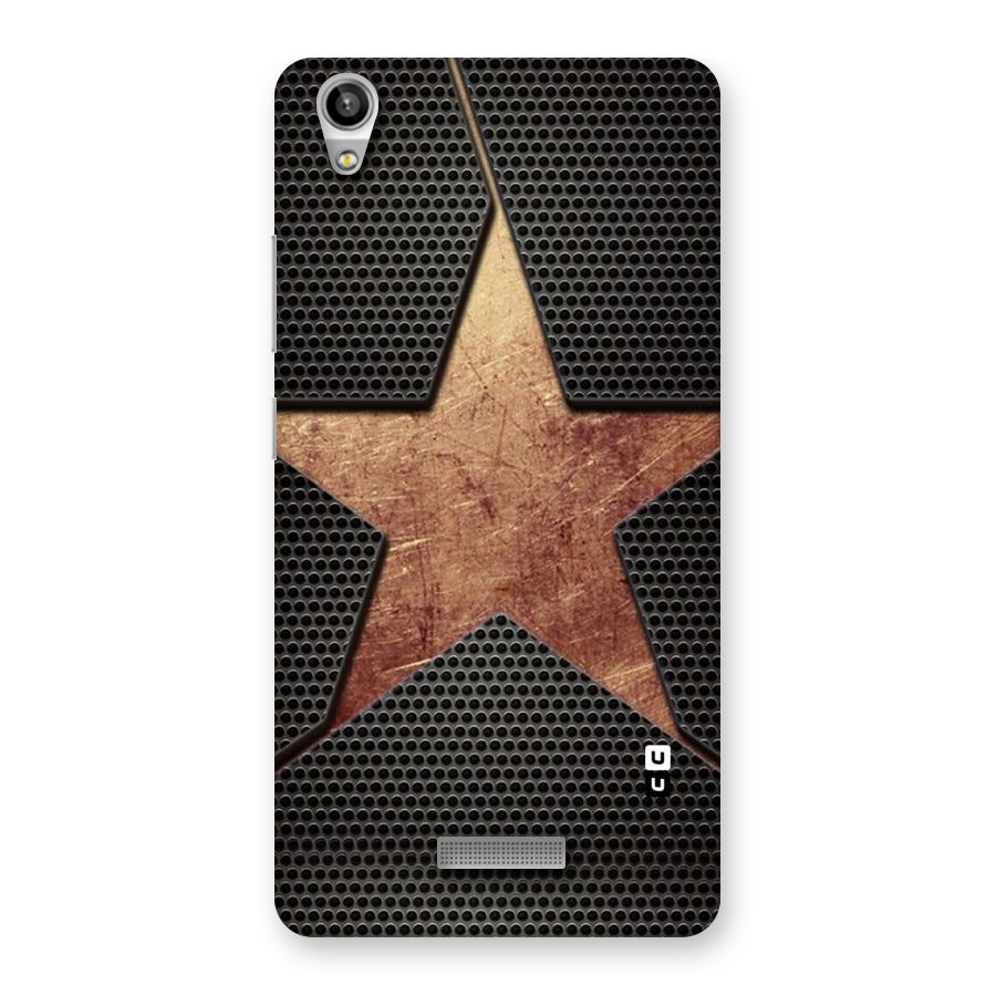 Rugged Gold Star Back Case for Lava-Pixel-V1