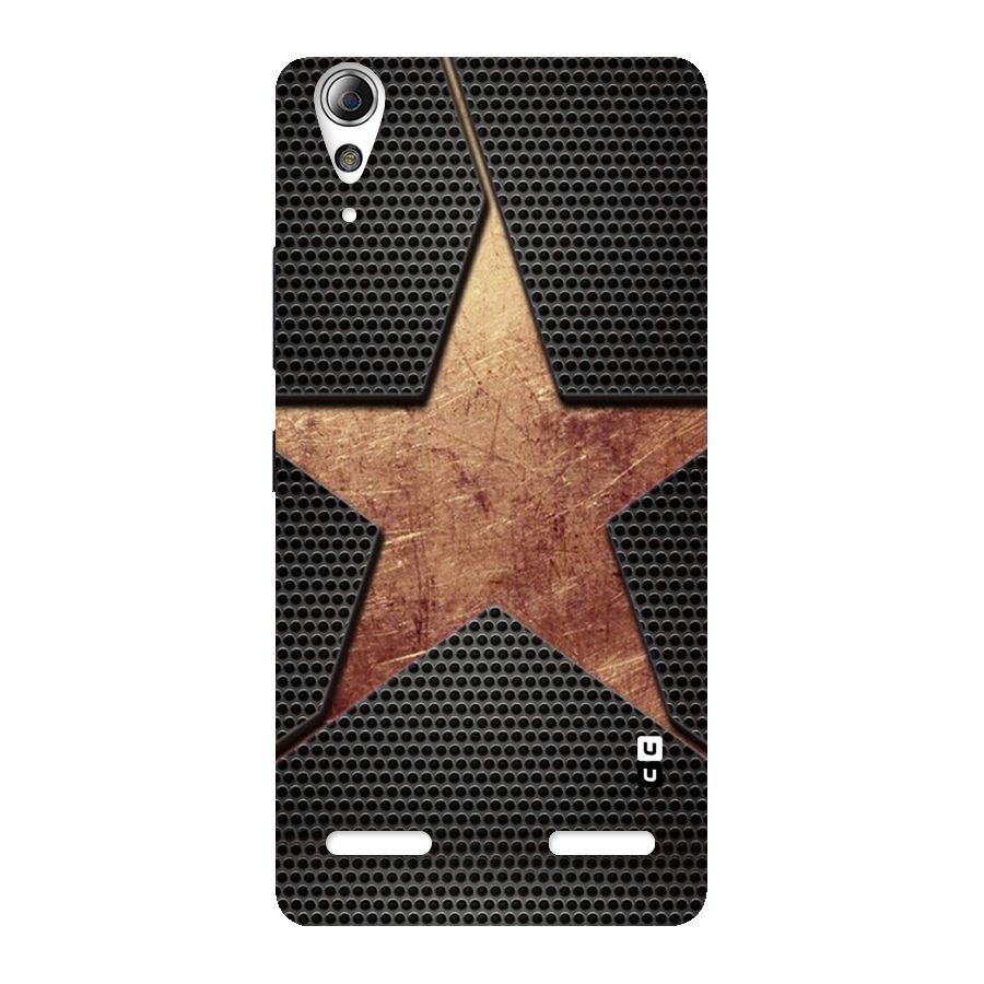 Rugged Gold Star Back Case for Lenovo A6000 Plus
