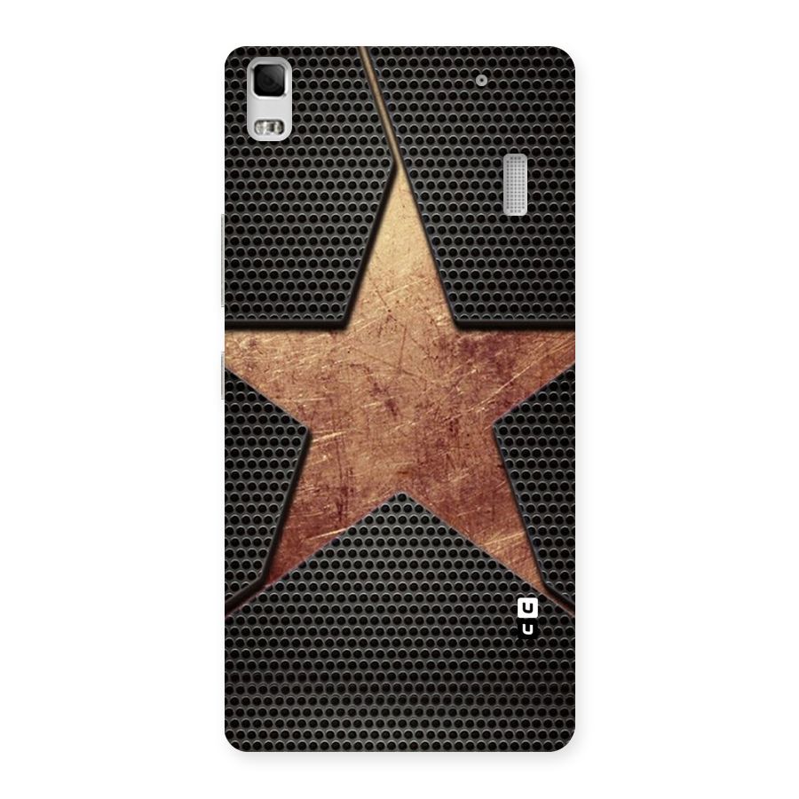 Rugged Gold Star Back Case for Lenovo K3 Note