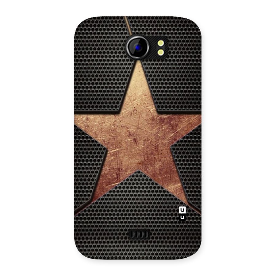 Rugged Gold Star Back Case for Micromax Canvas 2 A110