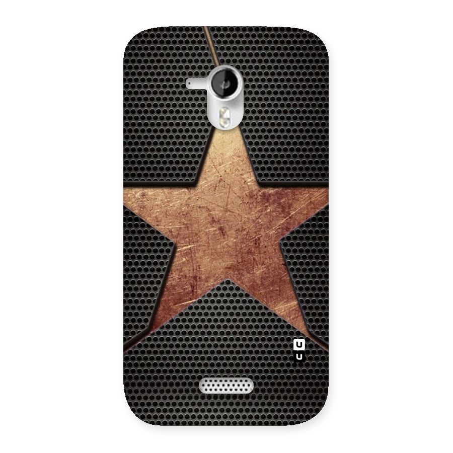 Rugged Gold Star Back Case for Micromax Canvas HD A116