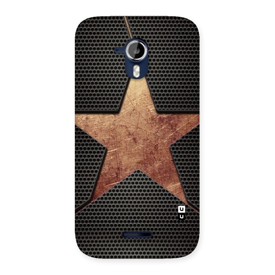 Rugged Gold Star Back Case for Micromax Canvas Magnus A117