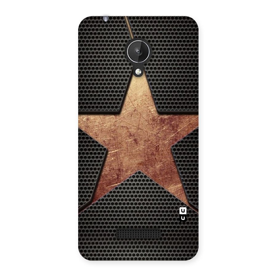 Rugged Gold Star Back Case for Micromax Canvas Spark Q380
