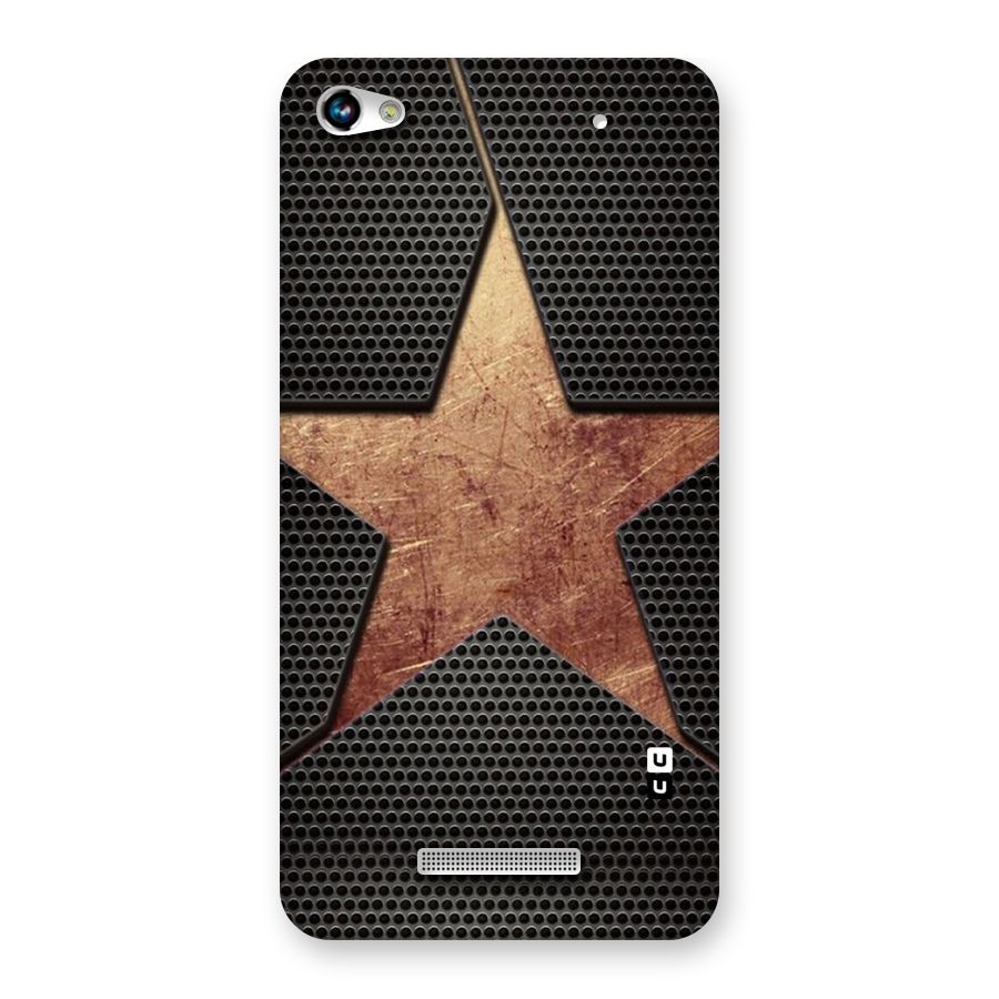 Rugged Gold Star Back Case for Micromax Hue 2