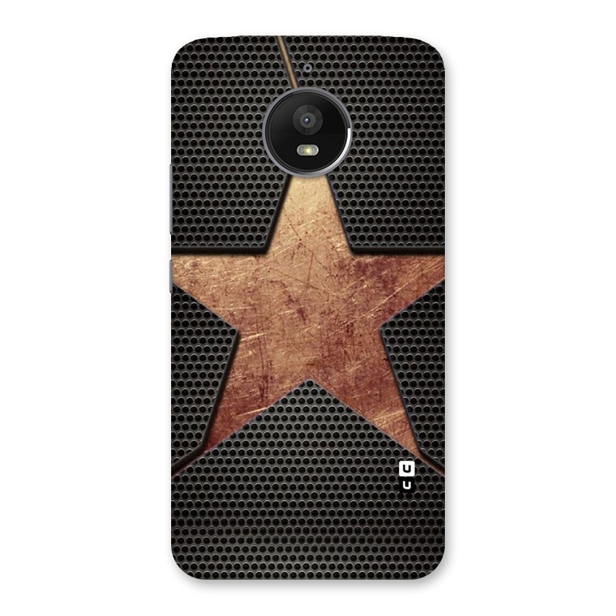 Rugged Gold Star Back Case for Moto E4 Plus