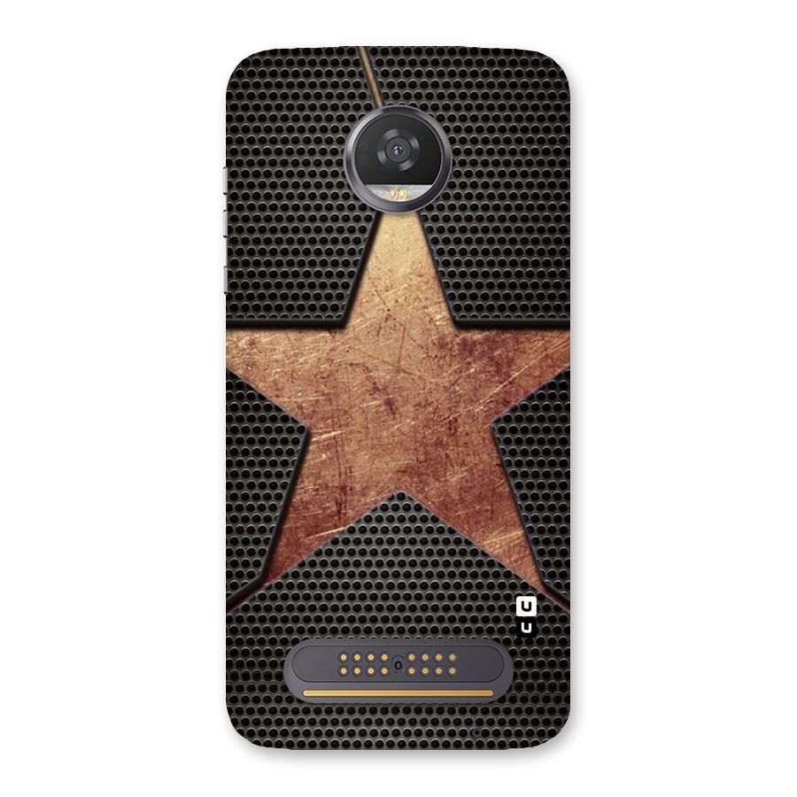 Rugged Gold Star Back Case for Moto Z2 Play