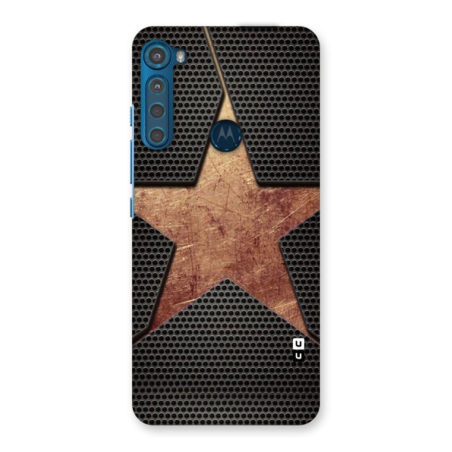Rugged Gold Star Back Case for Motorola One Fusion Plus