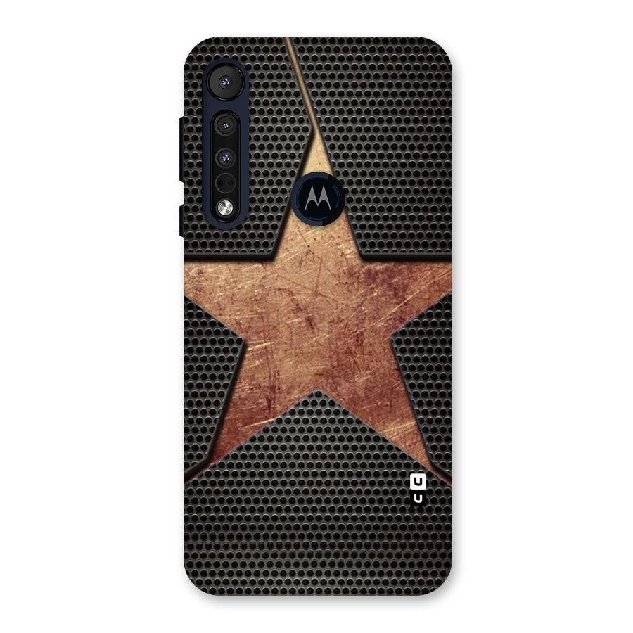 Rugged Gold Star Back Case for Motorola One Macro