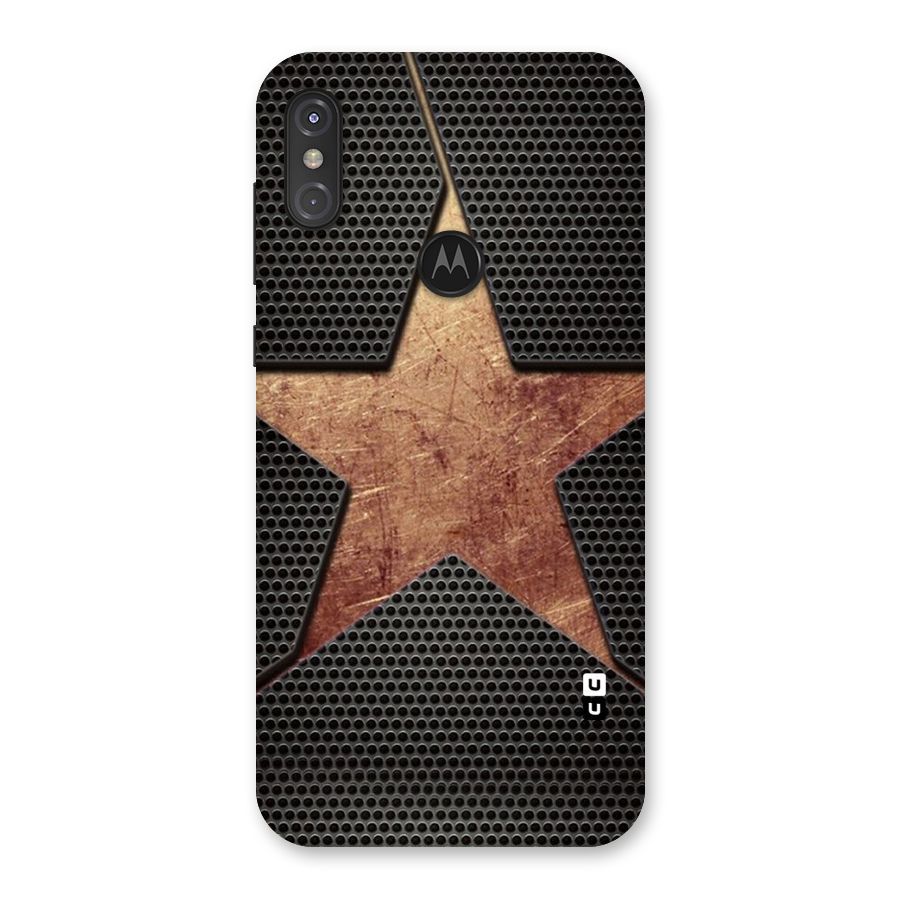 Rugged Gold Star Back Case for Motorola One Power