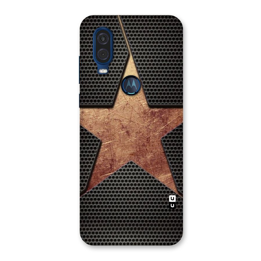 Rugged Gold Star Back Case for Motorola One Vision