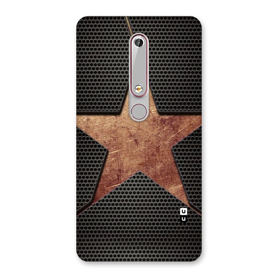 Rugged Gold Star Back Case for Nokia 6.1
