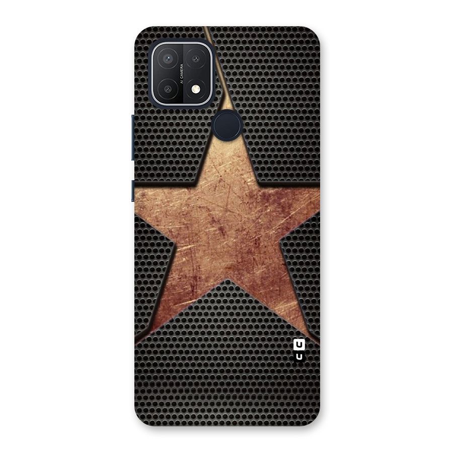 Rugged Gold Star Back Case for Oppo A15
