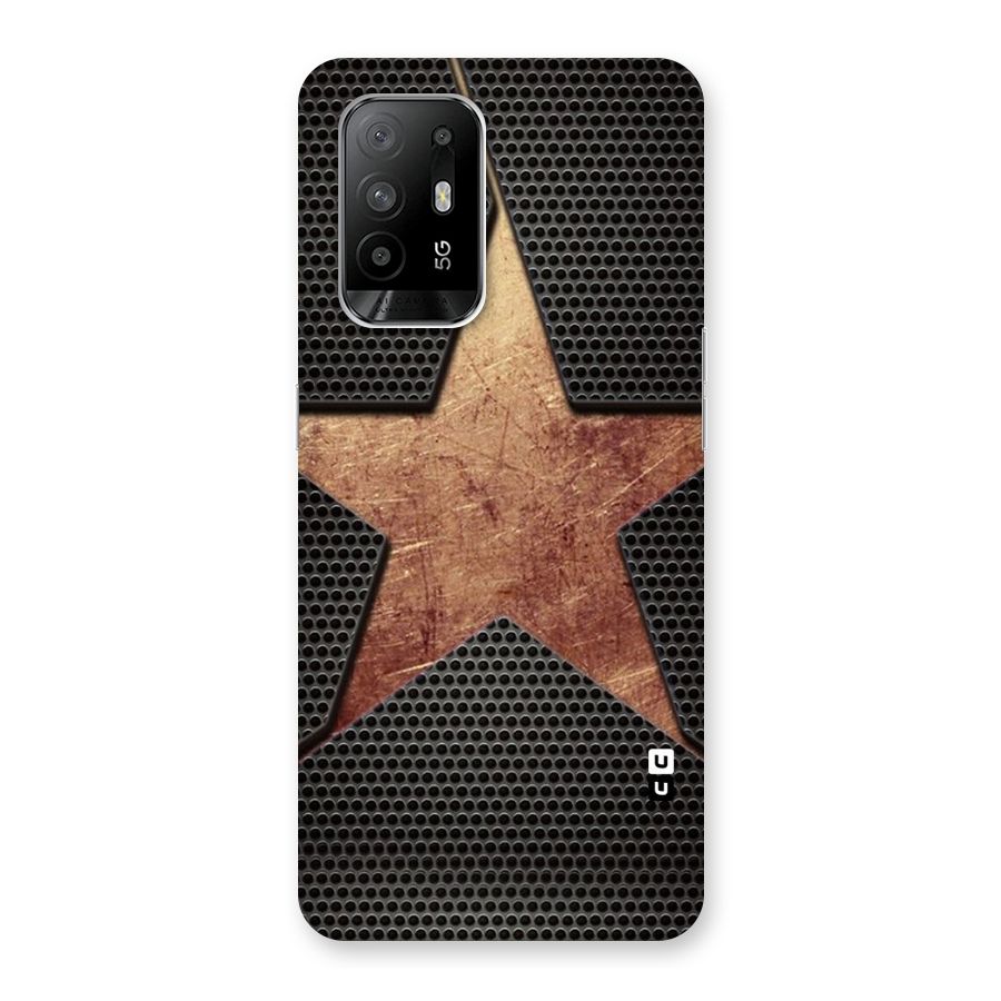 Rugged Gold Star Back Case for Oppo F19 Pro Plus 5G
