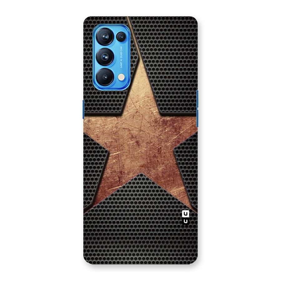 Rugged Gold Star Back Case for Oppo Reno5 Pro 5G