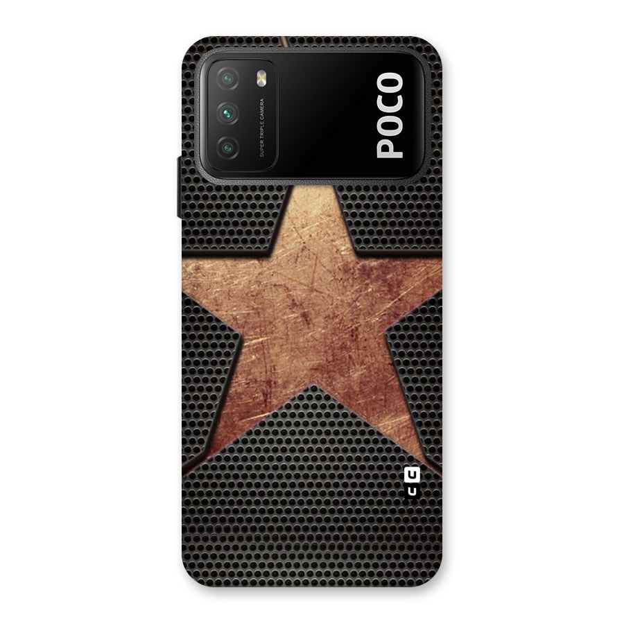 Rugged Gold Star Back Case for Poco M3